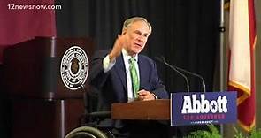 Governor Greg Abbott speaks at Orange County Republican Party event