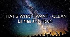 THATS WHAT I WANT - Lil Nas X (1 Hour CLEAN w/ Lyrics)