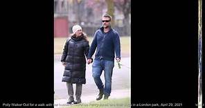 Polly Walker Out for a walk with her husband Laurence Penry-Jones and their dogs in a London park