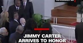 Jimmy Carter arrives to honor Rosalynn Carter