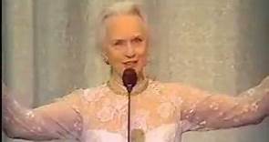 Jessica Tandy wins 1983 Tony Award for Best Actress in a Play