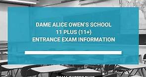 Dame Alice Owen’s School 11 Plus (11+) Entrance Exam Information - Year 7 Entry