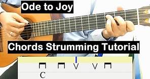 Ode to Joy Guitar Lesson Chords Strumming Tutorial Guitar Lessons for Beginners