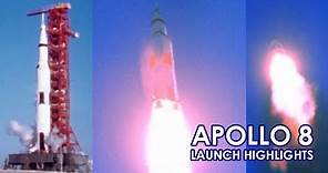 APOLLO 8 - liftoff, stages, tower jettison, window views - [HD 60fps]