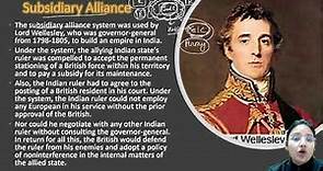 The Subsidiary alliance system by Lord Wellesley / UPSC CSE IAS