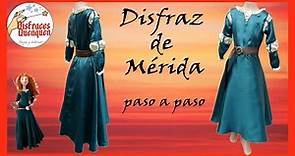 DIY. Disfraz de Princesa 👸 Mérida de Valiente para niña paso a paso. Como hacer vestido de princesa.