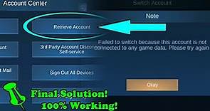 Final Solution: Account Center for Switching Account Problems in Mobile Legends | Failed to Switch