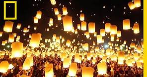 Watch as Lanterns Fill the Sky in Thailand | National Geographic