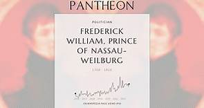 Frederick William, Prince of Nassau-Weilburg Biography - Prince of Nassau-Weilburg