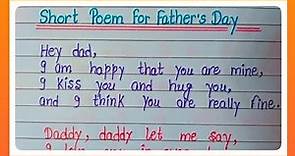 5 Short Poem For Father's Day In English l Father's Day Poem l Poem On My Father l Kavita/ Poem