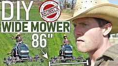 DIY REDNECK Wide Mower Deck. Attached two push mowers to a riding lawn mower