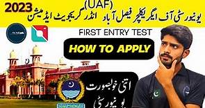 How to Apply for UAF Undergraduate Admission Test || UAF Undergraduate Admissions 2023 || FSC HUB