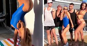 Carmen Electra wows in sexy blue one-piece at 2018 Bday party