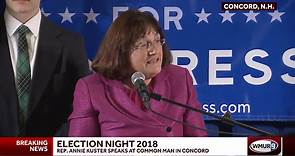 Annie Kuster speaks after being re-elected