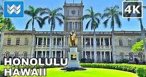 [4K] Downtown Honolulu in Oahu Hawaii USA - Walking Tour & Travel Guide 🎧 Binaural City Sound