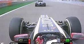 Kimi tries to overtake Vettel lap 36
