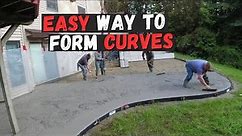 Forming A Curved Concrete Patio Using Flexible Plastic Forms