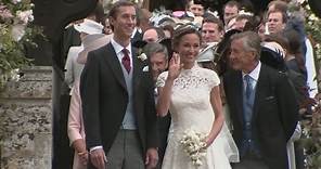 Pippa Middleton leaves church beaming as a married woman
