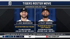 The Tigers have placed Riley Greene on the 10-day injured list