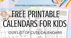 2021 Free Printable Calendar For Kids - Printables and Inspirations