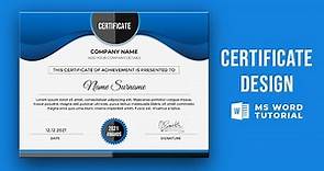 Certificate Design in MS Word | How to Make a Certificate Design in Microsoft word
