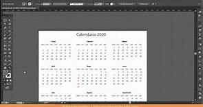 Calendario 2020 Editable - Descarga Gratuita - Plantilla para Illustrator (Archivo Ai)