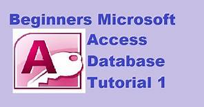 Beginners MS Access Database Tutorial 1 - Introduction and Creating Database
