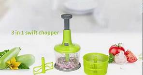 New Food Chopper Manual Vegetable Veggie Chopper Dicer Hand Quick Easy