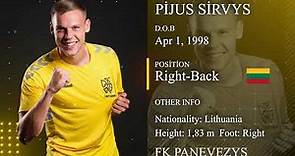 Pijus Sirvys ● Right-Back ● Football CV 2021 HD