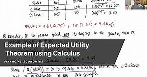 Example of Expected Utility Theorem using Calculus