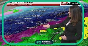 NEXT Weather: Rain changes to snow in Philadelphia Tuesday AM, 2-4 inches possible