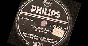 Duke Ellington Orchestra feat Louie Bellson -- Skin Deep -- part 1 and 2 -- 78 rpm 1952