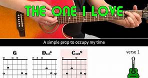 THE ONE I LOVE - R.E.M. - Guitar lesson - Acoustic guitar (with chords & lyrics)