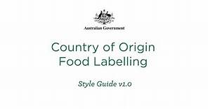 Country of Origin Food Labelling Style Guide