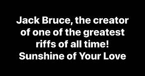 Jack Bruce, the creator of one of the greatest riffs of all time! Sunshine of Your Love. Subscribe to the official Jack Bruce YouTube channel for exclusive uploads every Friday 🔔 https://bit.ly/SubscribeToJackBruce | Jack Bruce