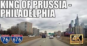 Driving King of Prussia to Philadelphia Center City via I-76 (4K)