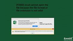 [FIXED] Excel Cannot Open the File Because the File Format or File Extension Is Not Valid