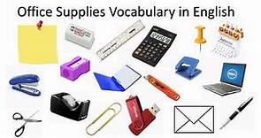Office Supplies Vocabulary in English