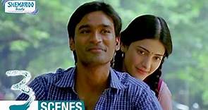 Dhanush and Shruti Haasan Bike Ride | 3 Telugu Movie Scenes | Sivakarthikeyan | Anirudh