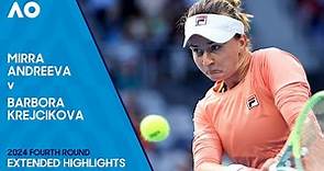 Mirra Andreeva v Barbora Krejcikova Extended Highlights | Australian Open 2024 Fourth Round