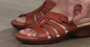 Clarks Collection Leather Slide Sandals - Loomis Gale on QVC