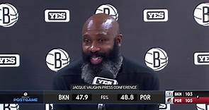 Head Coach Jacque Vaughn after the Nets' loss over the Trail Blazers