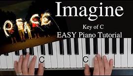 Imagine -John Lennon (Key of C)//EASY Piano Tutorial