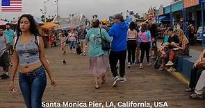 Santa Monica Pier in Los Angeles, California, USA. Walking Tour. HD