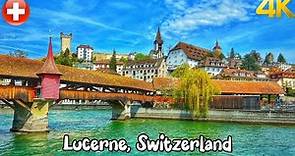 Lucerne, Switzerland Walking tour 4K - The most beautiful Swiss cities - Fascinating Swiss city