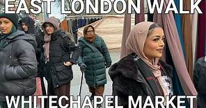 🇬🇧 East London Walking Tour, Wandering through Whitechapel Market, Multicultural London Suburb, 4k