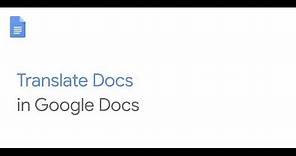 Translate docs in Google Docs
