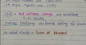 Lord Wellesley || Governor Generals of Bengal || Modern History || An Aspirant !