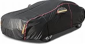 Car Cover Waterproof All Weather, 6 Layers Full Exterior Covers with Zipper Cotton, Mirror Pocket. Outdoor Car Cover UV Snow Rain Wind Dust All Weather Outdoor Protection for Sedan (190-195 inch)