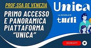 Primo accesso e panoramica della piattaforma "UNICA"